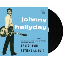 JOHNNY HALLYDAY -SAM'DI SOIR / RETIENS LA NUIT - VINYLE BLEU